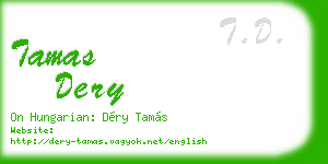 tamas dery business card