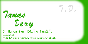 tamas dery business card